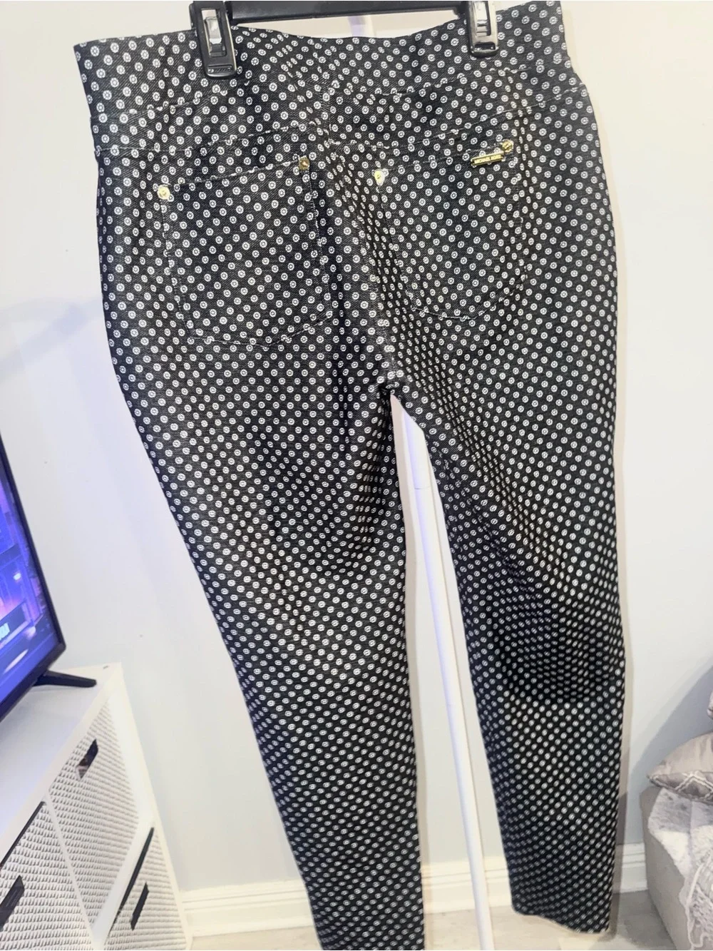 New Michael Kors Black and White Dress Pull On Pants